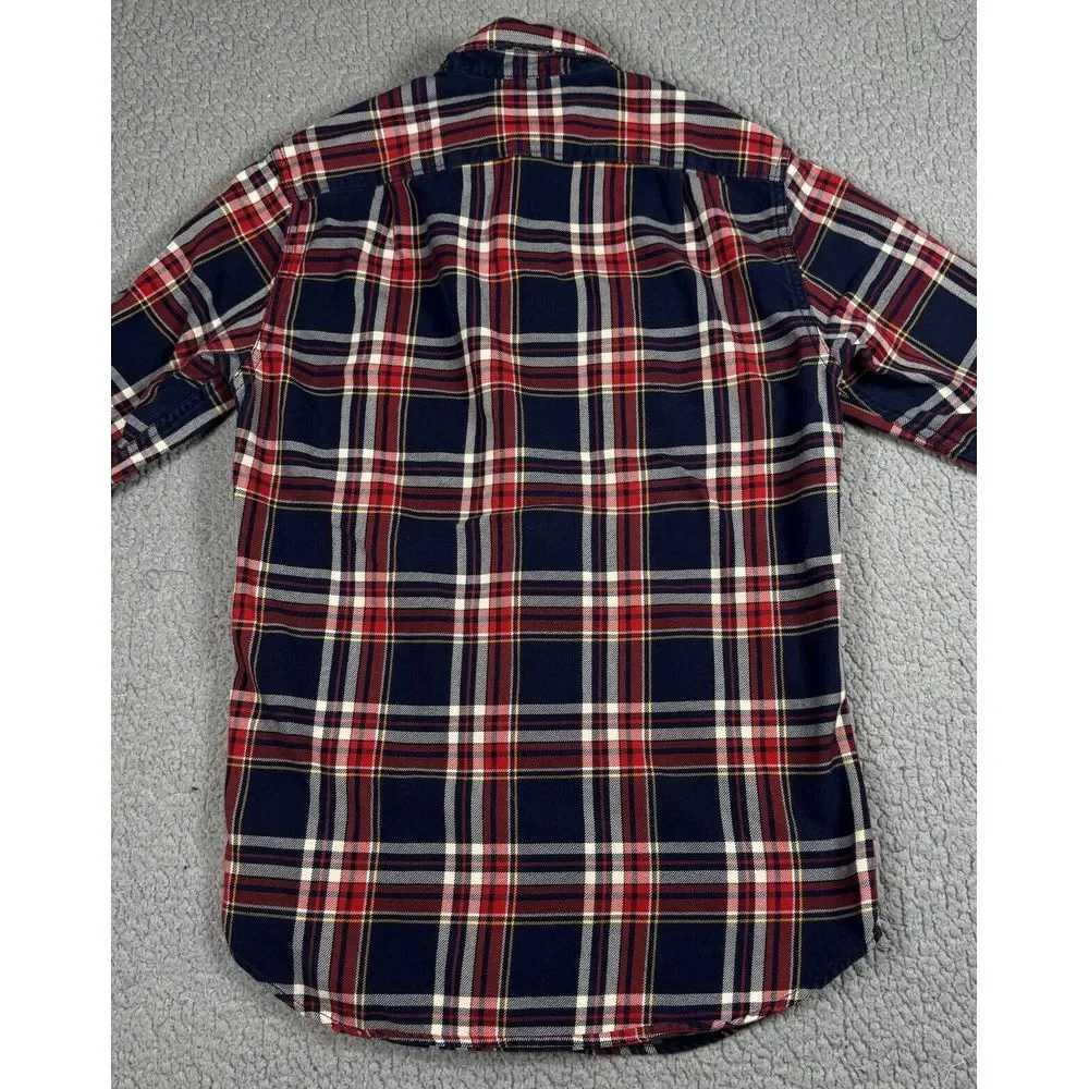 J.Crew Shirt Mens XS Red Blue Plaid Flannel‎ Outdoor Sportsmens Outfitter